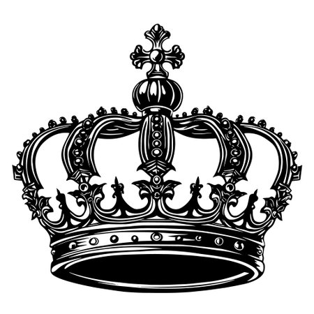 Crown black and white king.のイラスト素材