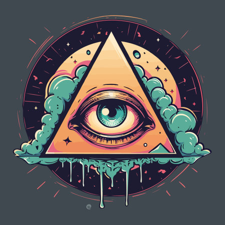 cartoon all seeing eye.のイラスト素材