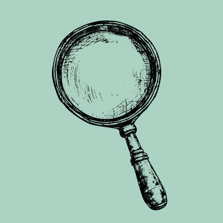 hand drawn magnifier vector icon.のイラスト素材