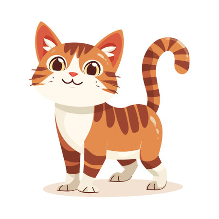 Cute Cat Standing Cartoon Vector Illustration.のイラスト素材