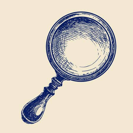 hand drawn magnifier vector icon.のイラスト素材