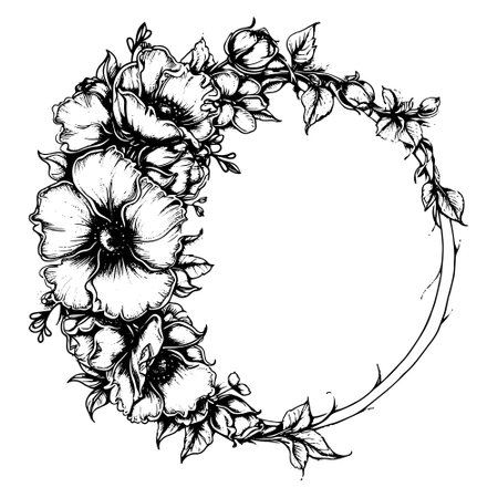 hand drawn frame on white background.のイラスト素材