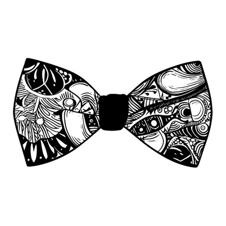 cartoon doodle black bow tie.のイラスト素材