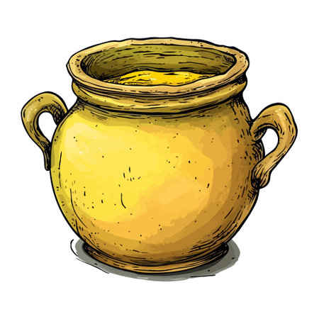 freehand drawn cartoon mustard pot.のイラスト素材