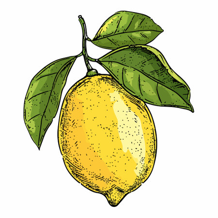 Lemon hand drawn vector graphic asset.のイラスト素材
