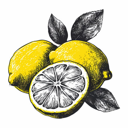 Lemon hand drawn vector graphic asset.のイラスト素材