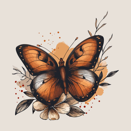 hand drawn Vector Design of a Wood Brown with a Nature Theme.のイラスト素材