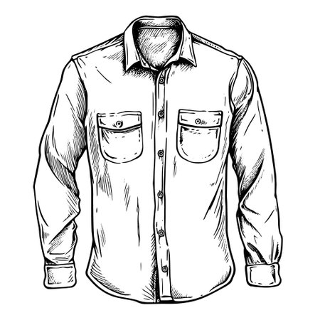 Vector doodle men shirt element isolated on white background. hand drawn. Icon. Clothes.のイラスト素材