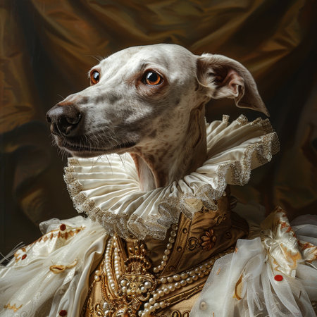a dog wearing a garment.の素材