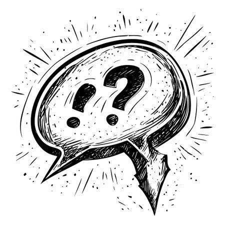 Illustration of a speech bubble featuring question marks insideのイラスト素材