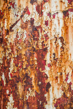 Details of painted and rusty metal surface
