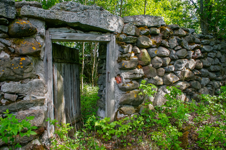 Ruins of old countryside buildingの写真素材