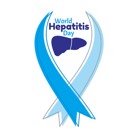 world hepatitis day ribbon vector graphics. simple logo concept.のイラスト素材