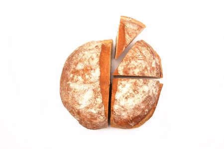 Bread pie chart on white1の写真素材