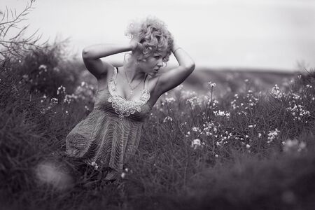Carefree girlの写真素材