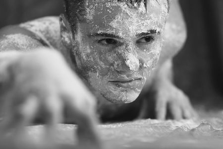 Problem of drugs. The person using cocaine.の写真素材