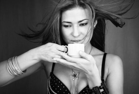 Portrait of a beautiful young sexy womanの写真素材