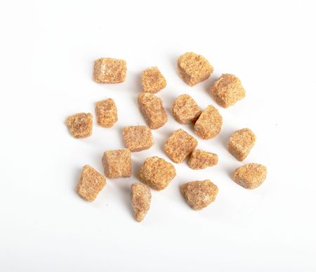 cane sugar cubes isolatedの写真素材