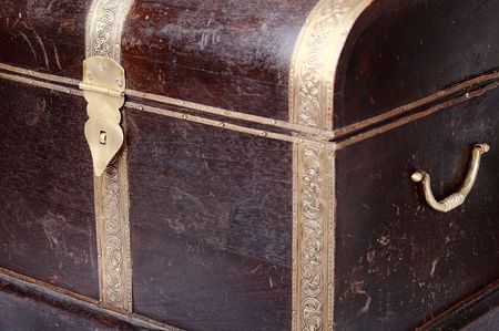 Treasure chest isolated on white background.の写真素材