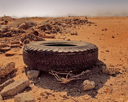 Dust dump in droughty desertの写真素材