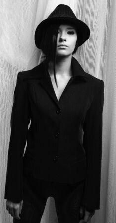 Young attractive girl on white backgroundの写真素材