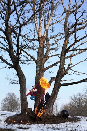 Ancient Art collective showing elements &icirc,f fiery show.の写真素材