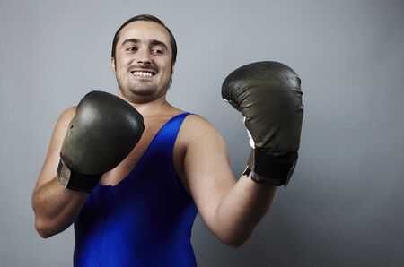 Portrait of boxer stylised under olden timeの写真素材
