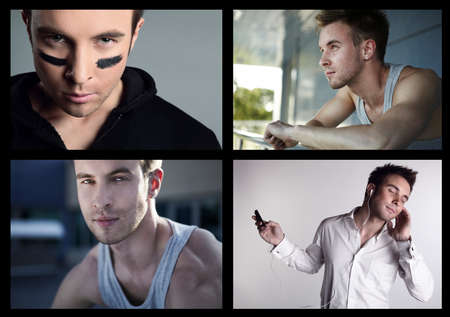 Adult Lovely man. Collage of portrait.