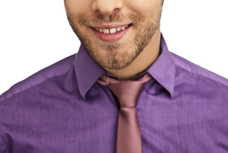 Smiling business man  Isolated over white background の写真素材