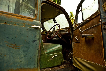 Grunge and hight rusty elements of old luxury car  Photo  の写真素材