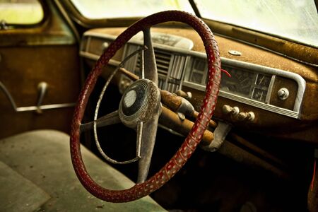 Grunge and hight rusty elements of old luxury car  Photo  の写真素材