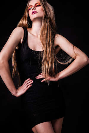 Beautiful woman in glamour evening dress の写真素材
