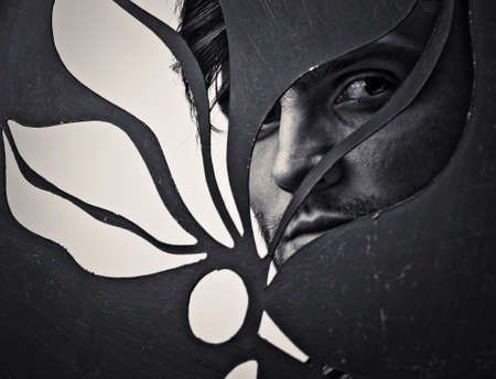 Shaped portrait of a beautiful man  