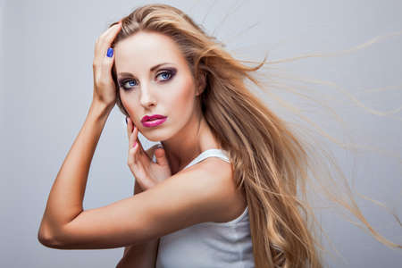 Natural health beauty of a woman face の写真素材