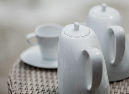 A table at a coffee cafeの写真素材