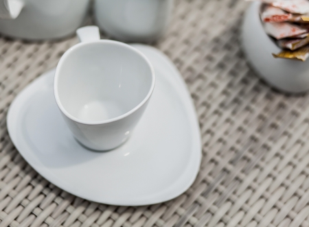 A table at a coffee cafeの写真素材