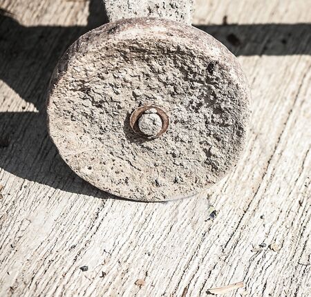 old wheel closeup  Wheelbarrow element