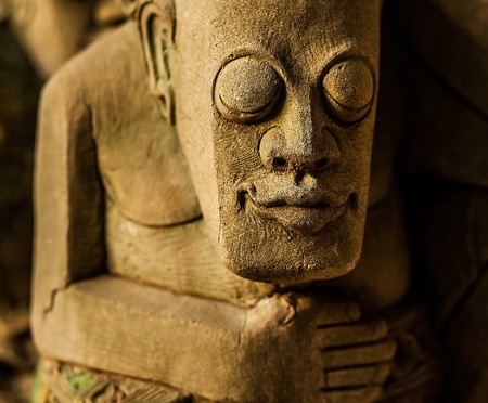 Traditional Asian statue from a stone のeditorial素材