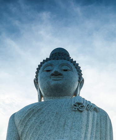 Marble statue of Big Buddha in Phuket の写真素材