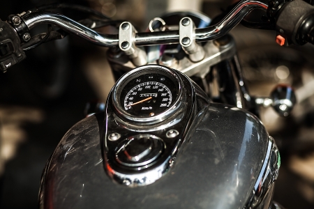 Parked motorcycleの写真素材