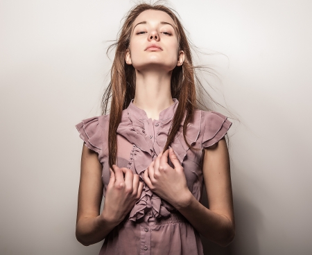 Beautiful young woman  Studio photo   の写真素材
