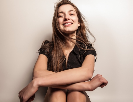 Beautiful young woman  Studio photo   の写真素材