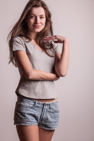 Beautiful young woman  Studio photo   の写真素材