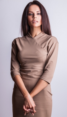 Young sensual   beauty woman in a fashionable dress   の写真素材