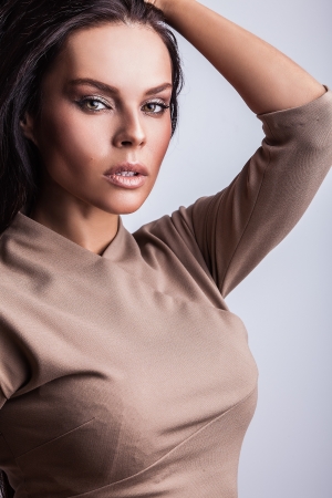 Young sensual   beauty woman in a fashionable dress   の写真素材