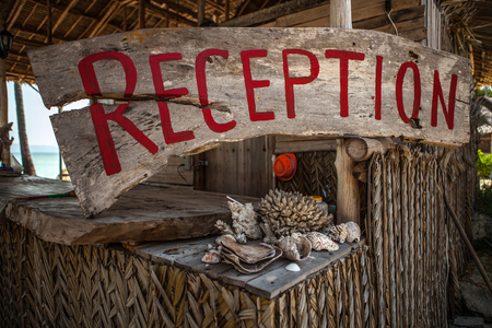 Village hotel  reception sign の写真素材