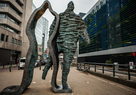 HAGUE, NETHERLANDS - OCTOBER 22, 2015: Famous abstract sculptures on Den Haag - city of Holland.のeditorial素材