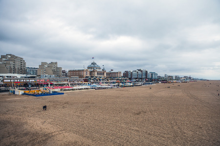 Autumn Beach in the Hague, Netherlands.のeditorial素材