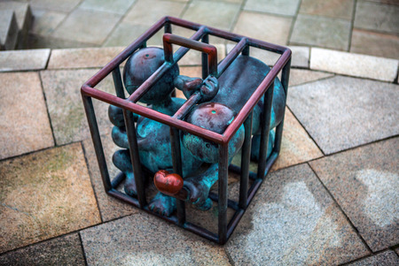 HAGUE, NETHERLANDS - AUGUST 22, 2015: Sculpture garden in Scheveningen called SprookjesBeel den aan...
