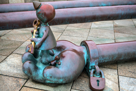 HAGUE, NETHERLANDS - AUGUST 22, 2015: Sculpture garden in Scheveningen called SprookjesBeel den aan...